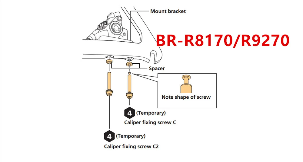 Shimano Road Bike Disc Brake Rear Flat Mount Caliper Fixing Bolt C C2 For BR-R9170/R8070/R7070/RS505/4720/R8170/R9270