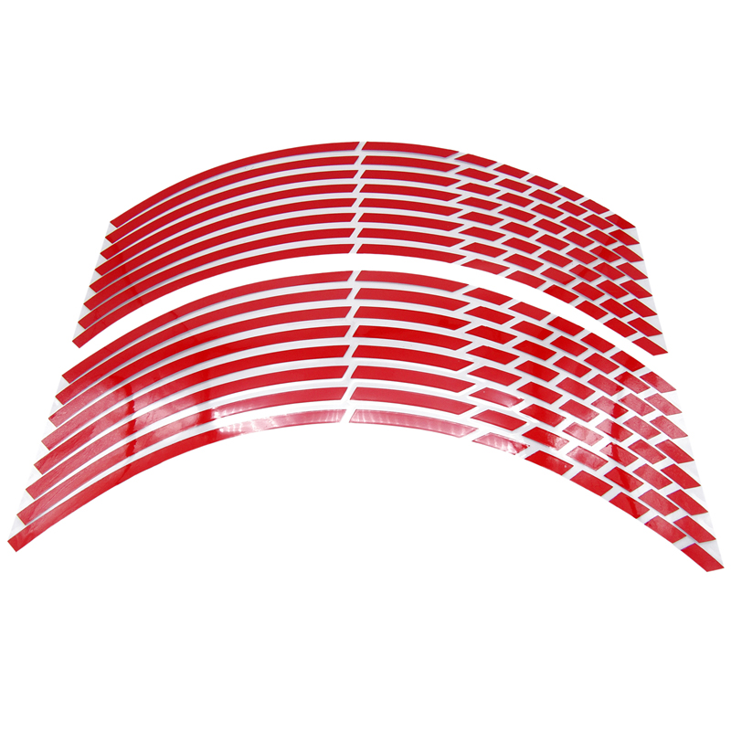 17"18"19" 16Strips Motorcycle Car Wheel Tire Stickers Reflective Rim Tape Motorbike Auto Decals for Yamaha Suzuki Honda Kawasaki