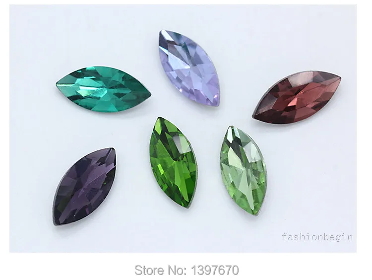 All-size 24-color horse eye Glass Crystal pointed back Rhinestones foiled fancy stons for shoes garment Headdress jewelry making