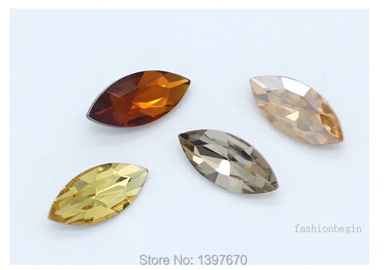 All-size 24-color horse eye Glass Crystal pointed back Rhinestones foiled fancy stons for shoes garment Headdress jewelry making