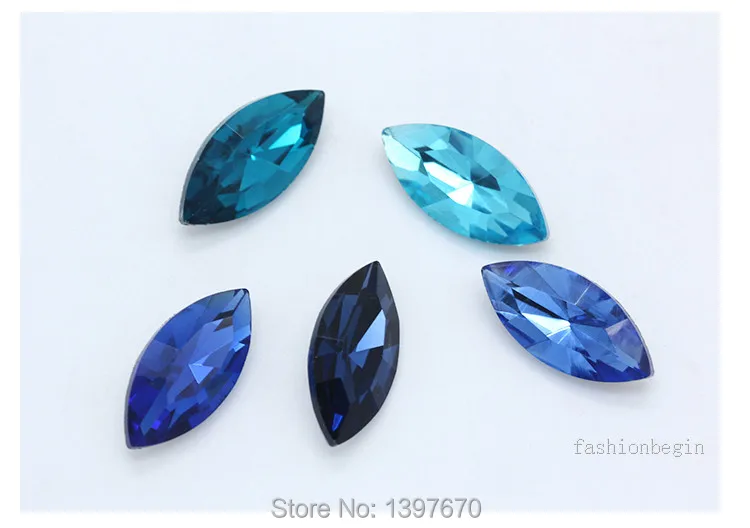 All-size 24-color horse eye Glass Crystal pointed back Rhinestones foiled fancy stons for shoes garment Headdress jewelry making