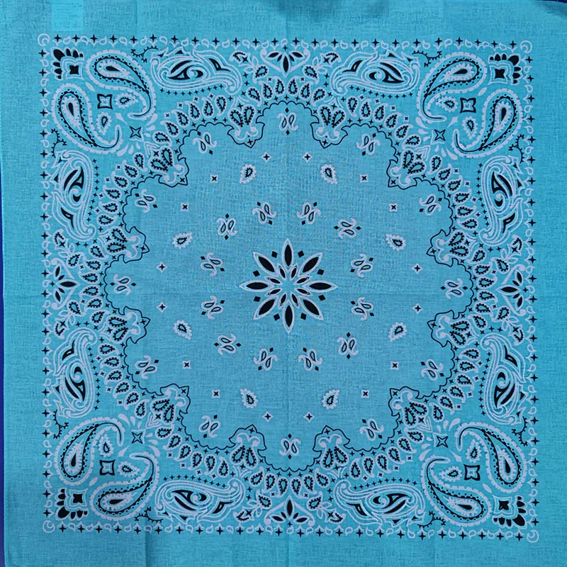 New Fashion Hip Hop 100% Cotton Bandana Square Scarf Gradient Color Paisley Headband Printed For Women/Men/Boys/Girls