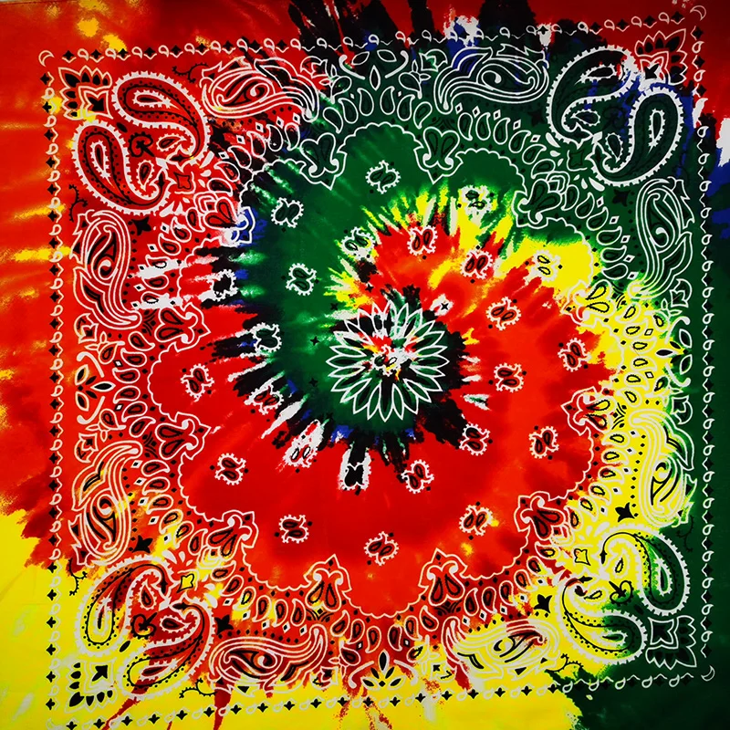 New Fashion Hip Hop 100% Cotton Bandana Square Scarf Gradient Color Paisley Headband Printed For Women/Men/Boys/Girls
