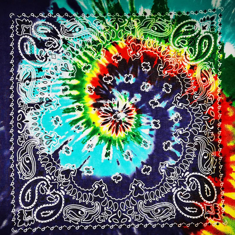 New Fashion Hip Hop 100% Cotton Bandana Square Scarf Gradient Color Paisley Headband Printed For Women/Men/Boys/Girls