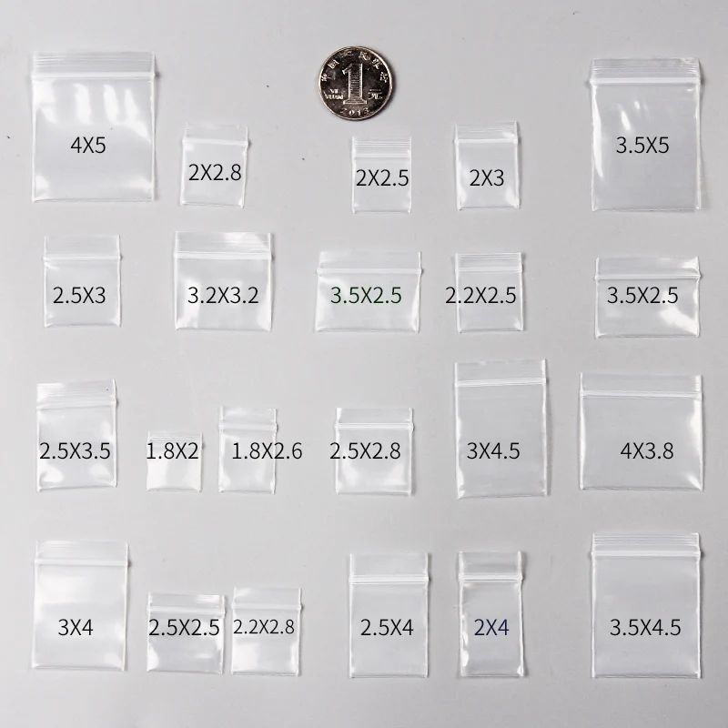 100pcs Mini Zip Lock Bags Plastic Packaging Bags Small Plastic Zipper Bag Ziplock Bag Ziplock Pill Packaging Pouches More Size