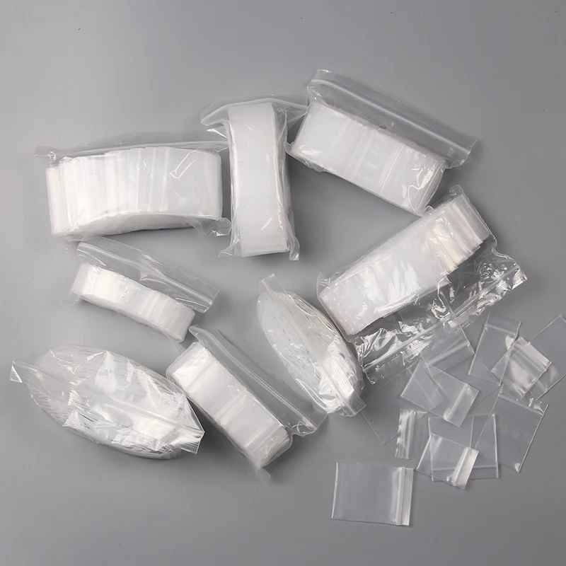 100pcs Mini Zip Lock Bags Plastic Packaging Bags Small Plastic Zipper Bag Ziplock Bag Ziplock Pill Packaging Pouches More Size