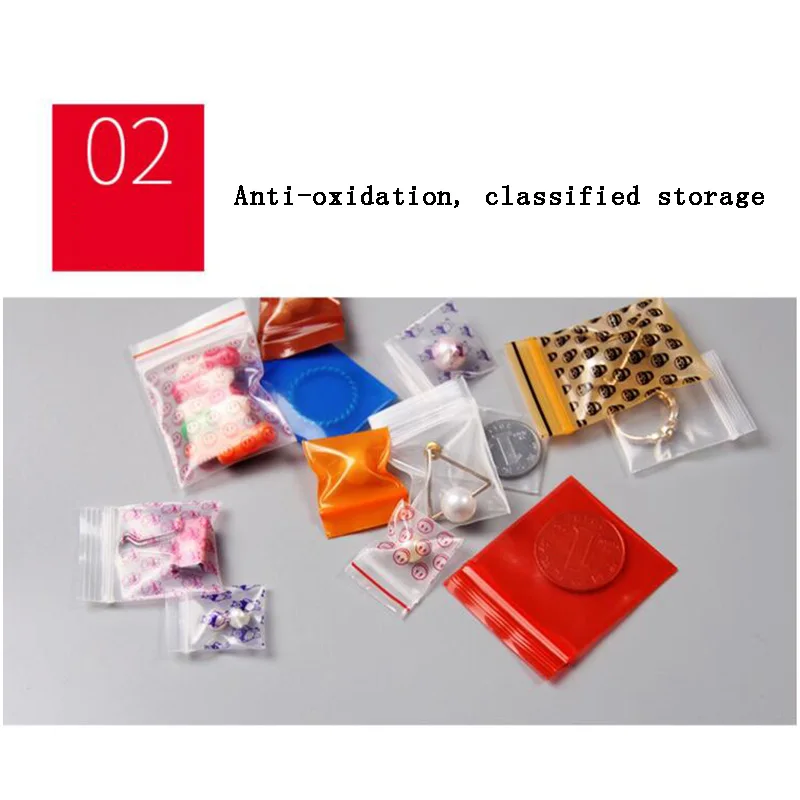 100pcs Mini Zip Lock Bags Plastic Packaging Bags Small Plastic Zipper Bag Ziplock Bag Ziplock Pill Packaging Pouches More Size