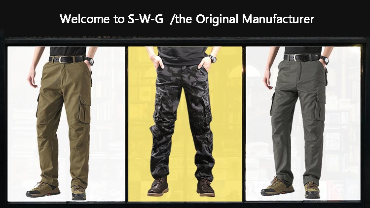 Cotton Cargo Trousers Men Work Pants Sports Casual Jogging Training High Quality Overalls Korean Plus Size Loose Straight Pants