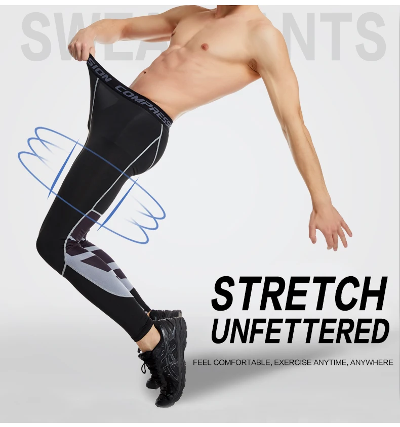 Men's Compression Pants Cycling Running Basketball Soccer Elasticity Sweatpants Fitness Tights Legging Trousers Rash Guard Gym