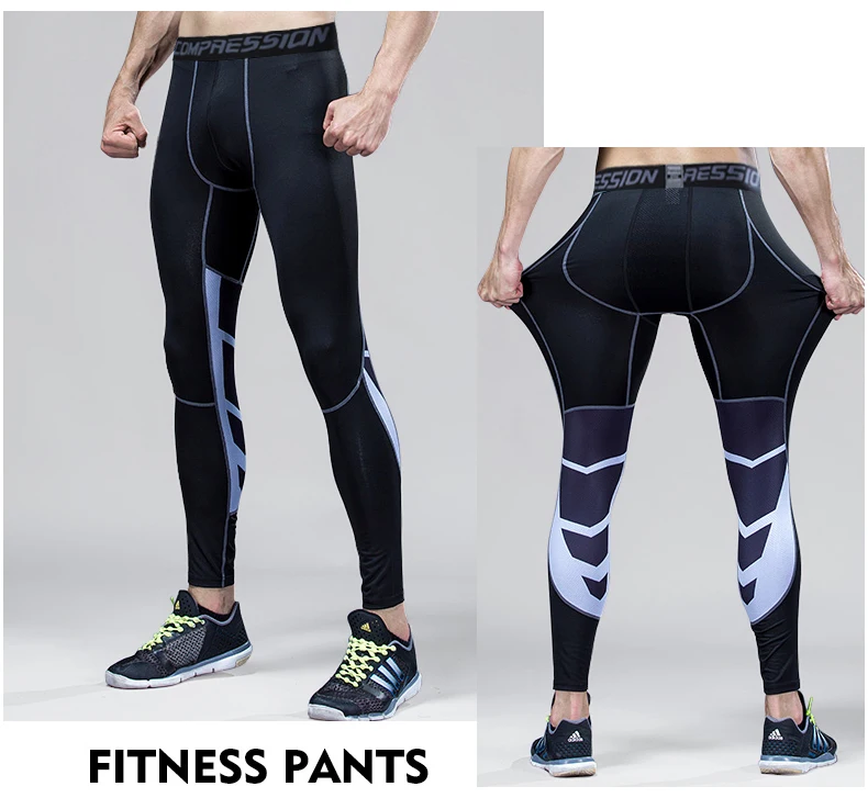 Men's Compression Pants Cycling Running Basketball Soccer Elasticity Sweatpants Fitness Tights Legging Trousers Rash Guard Gym