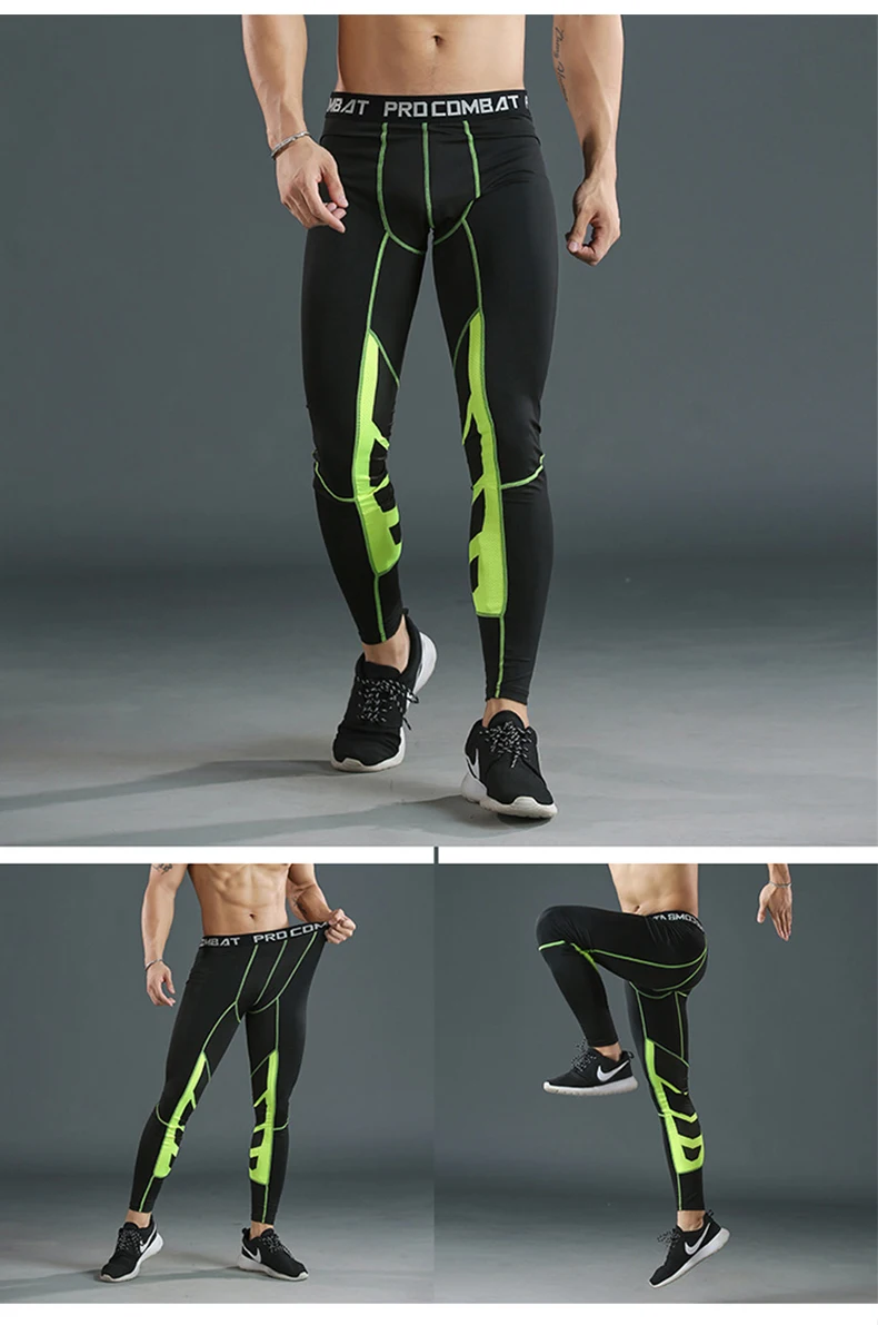 Men's Compression Pants Cycling Running Basketball Soccer Elasticity Sweatpants Fitness Tights Legging Trousers Rash Guard Gym