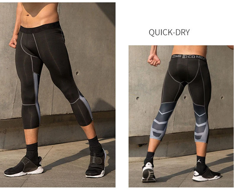 Men's Compression Pants Cycling Running Basketball Soccer Elasticity Sweatpants Fitness Tights Legging Trousers Rash Guard Gym