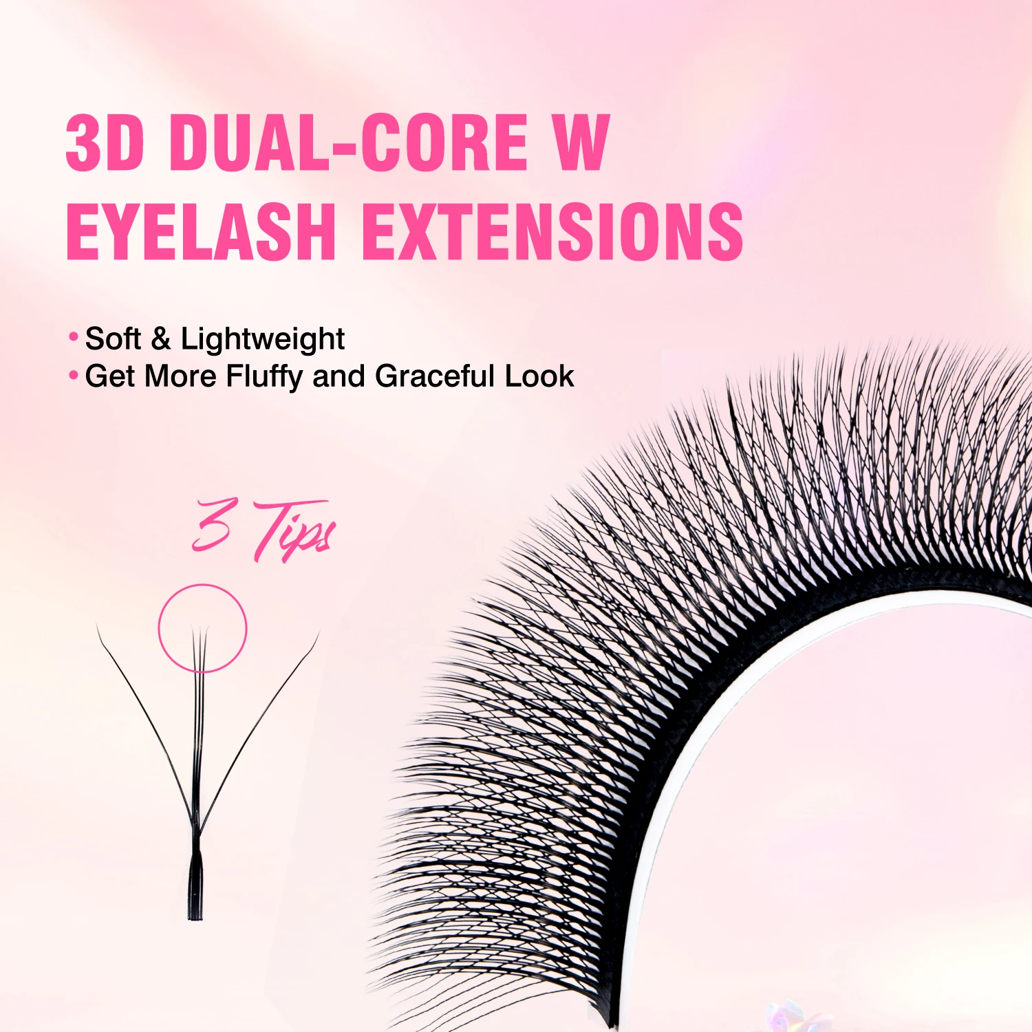 TDANCE 3D 4D 5D 6D Premade Fans Eyelash Extension W Style Faux Mink Natural Soft Bloom Lash Automatic Flowering Volume Eyelashes