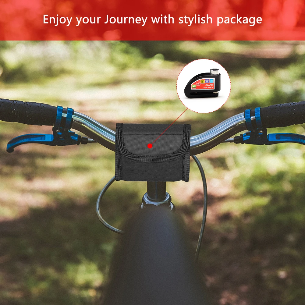 Motorcycle Bicycle Lock Alarm Safety Protection Padlock Disc Aluminum Alloy Anti-Theft Reminder Rope Lock Bag Motorcycle Accesso