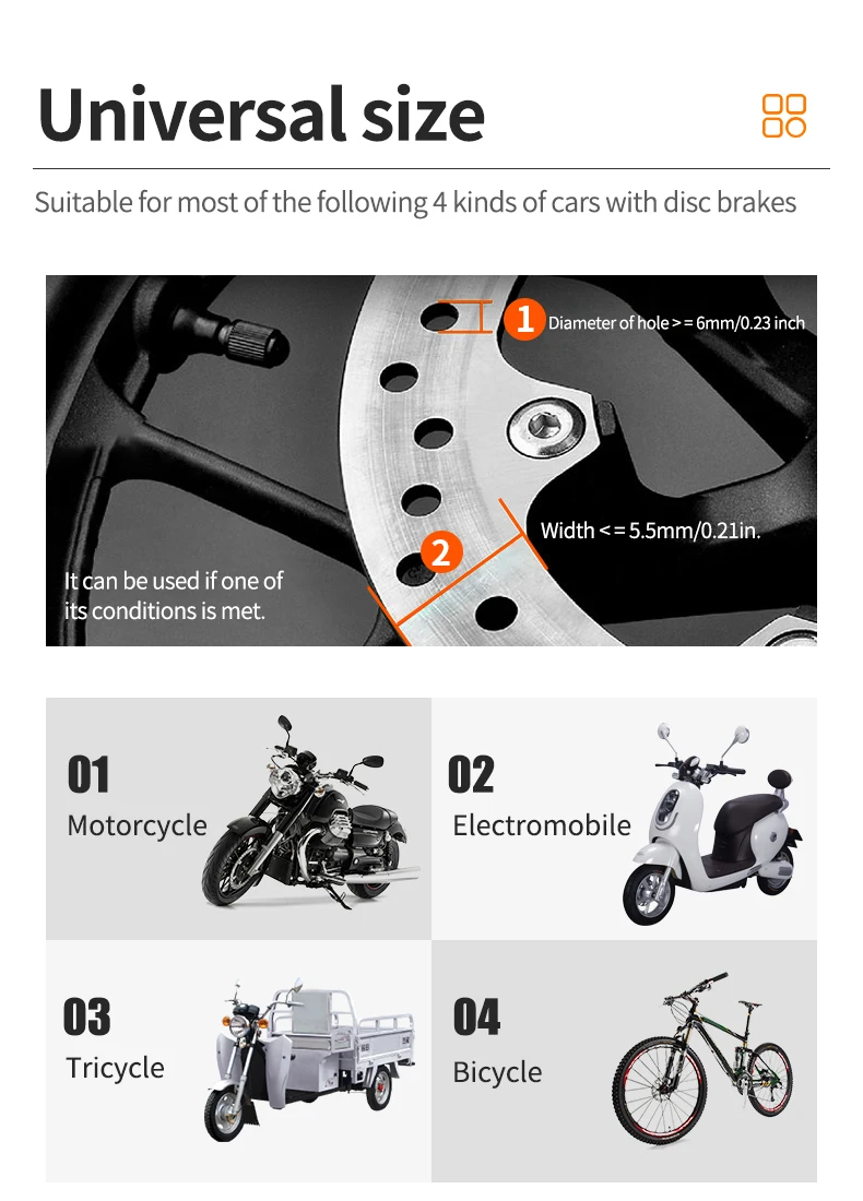 Motorcycle Bicycle Lock Alarm Safety Protection Padlock Disc Aluminum Alloy Anti-Theft Reminder Rope Lock Bag Motorcycle Accesso