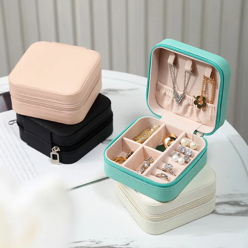 Simple Ins Macaroon Jewelry Box Travel Travel Studs Necklace Ring Jewelry Box, Portable