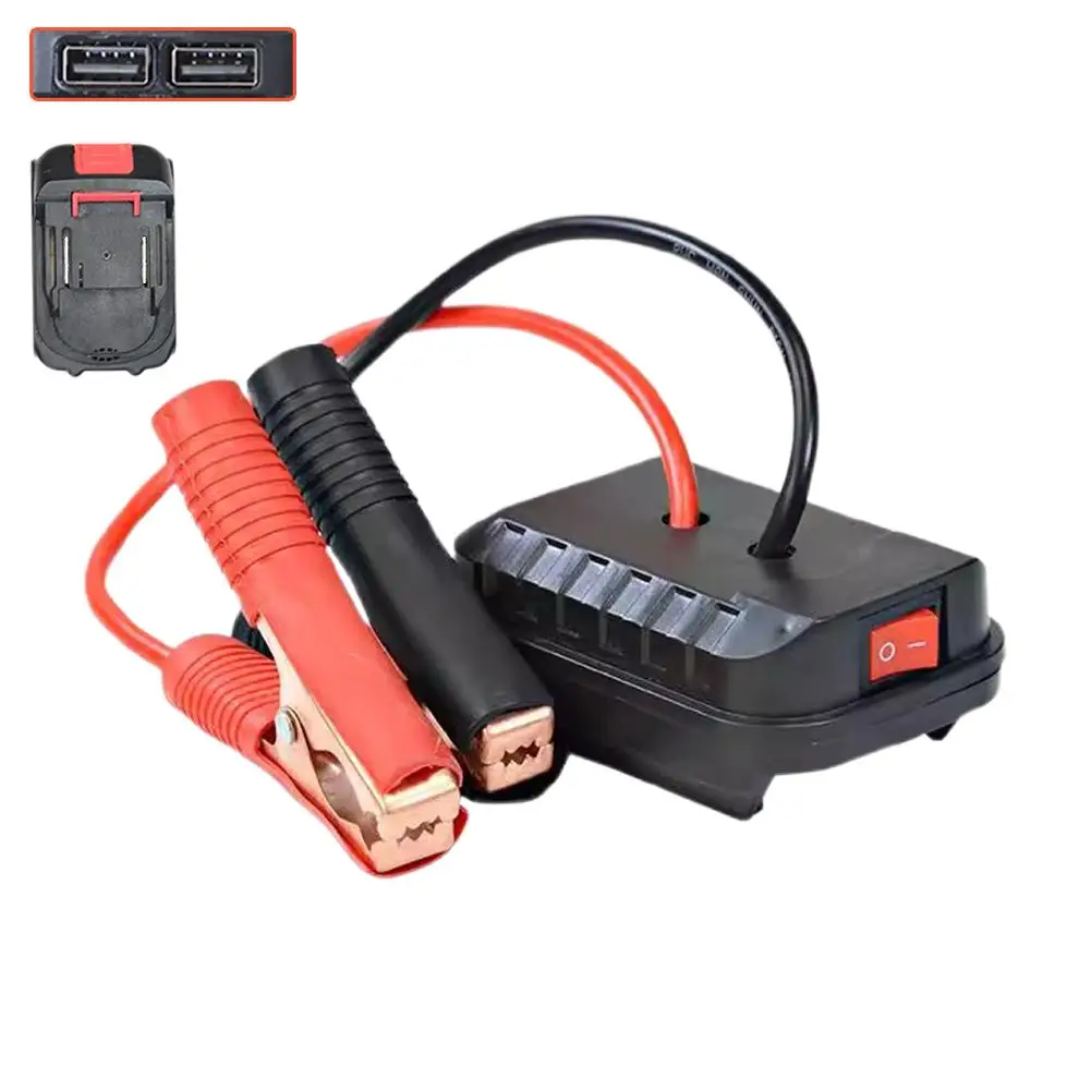 Car Lithium Battery Converter Charger Clip Auto Igniter Jump Starter For Makita Booster Cable Adapter Emergency Power DIY Tools
