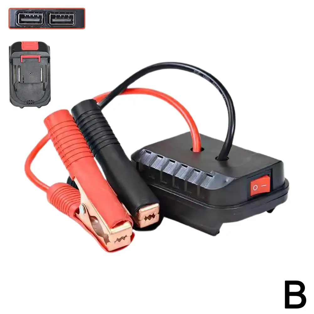 Car Lithium Battery Converter Charger Clip Auto Igniter Jump Starter For Makita Booster Cable Adapter Emergency Power DIY Tools