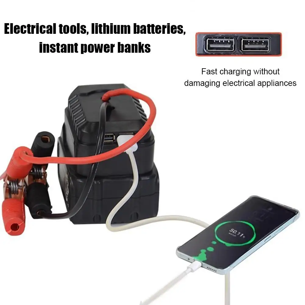 Car Lithium Battery Converter Charger Clip Auto Igniter Jump Starter For Makita Booster Cable Adapter Emergency Power DIY Tools