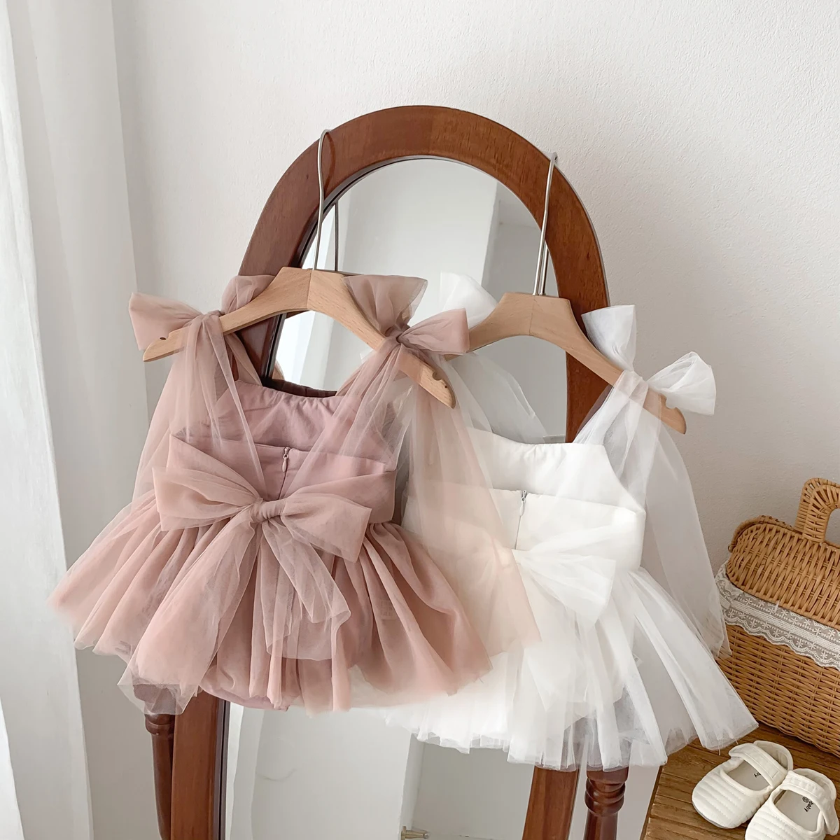 Summer Baby Romper Set Lace Polka Dots Toddler Princess Dress Infant Girls Bodysuit Baby Onesies 0-24 Months