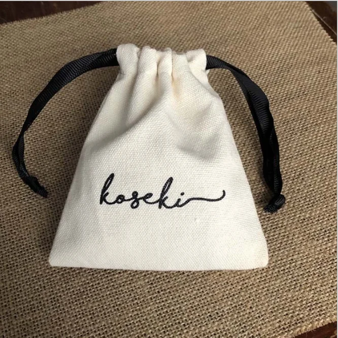 Cotton Gift Bags Higher Quality Sew Muslin Shopping Dust Sack 5x7cm 7x9cm Custom Logo Makeup Jewelry Pouch