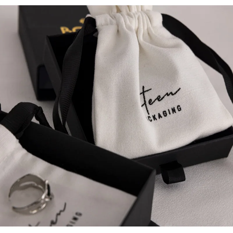 Cotton Gift Bags Higher Quality Sew Muslin Shopping Dust Sack 5x7cm 7x9cm Custom Logo Makeup Jewelry Pouch