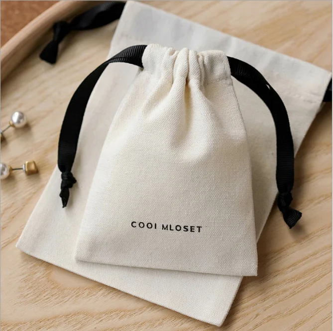 Cotton Gift Bags Higher Quality Sew Muslin Shopping Dust Sack 5x7cm 7x9cm Custom Logo Makeup Jewelry Pouch
