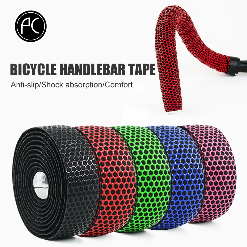 PCycling Road Bicycle Handlebar Tape 2 Rolls Textured Perforated or Honeycomb Wrap Cycling Bar Grip Choose A B Style and Color