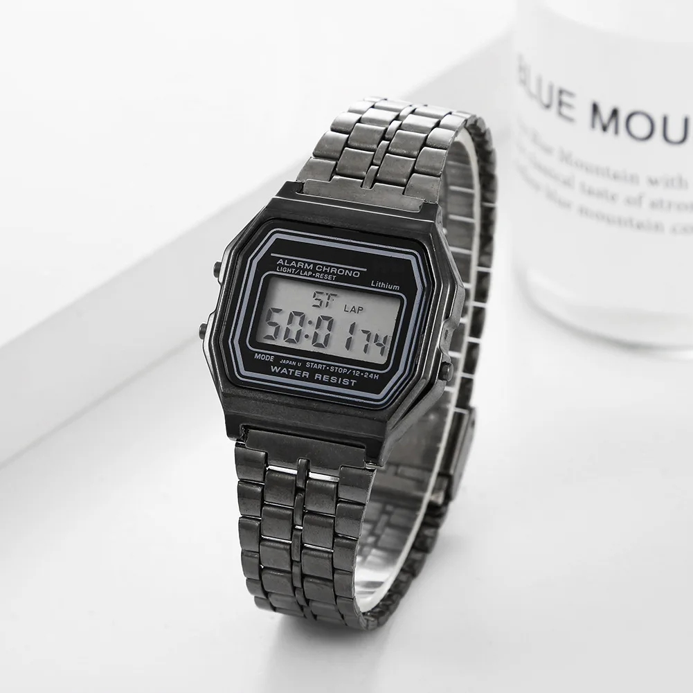 Women Men Unisex Watch Gold Silver Black Vintage LED Digital Sports Military Wristwatches Electronic Digital Present Gift Male
