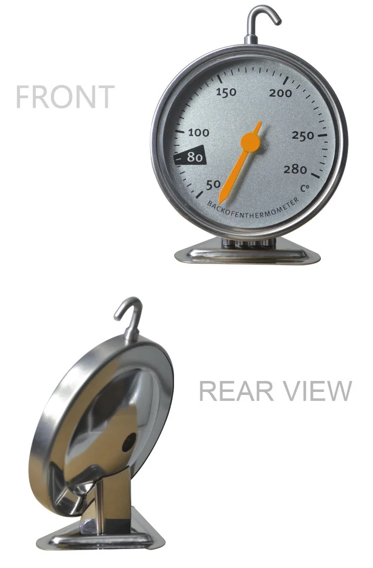 New Stainless Steel Oven Thermometer Hang Or Stand Large Dial Baking BBQ Cooking Meat Food Temperature Measurement