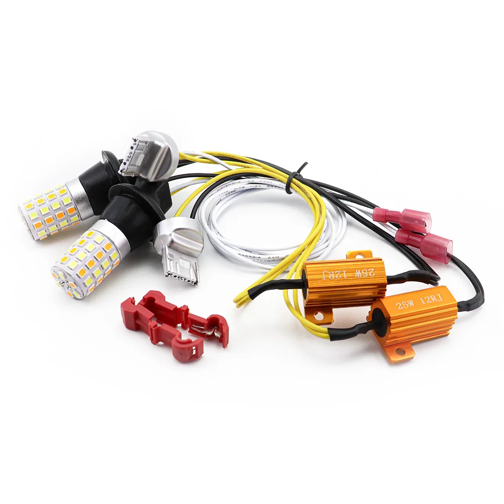 drl turn Light py21w p21w canbus 1156 ba15s Led Car Light Dual Color Switchback 1056 BAU15S Lamp Bulb Running