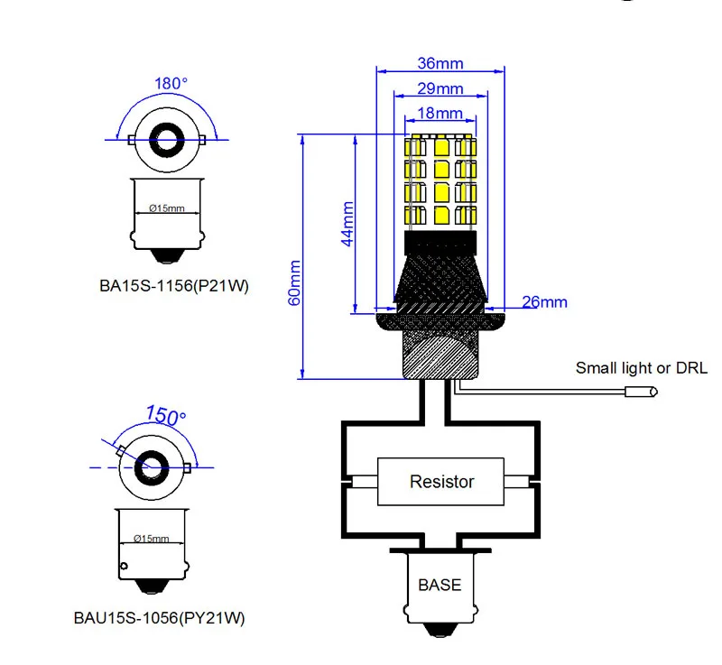drl turn Light py21w p21w canbus 1156 ba15s Led Car Light Dual Color Switchback 1056 BAU15S Lamp Bulb Running