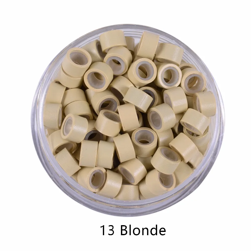 100Pcs 5.0*3.0*3.0mm Micro Silicone Lined Rings/Links/Beads MICRO Ring Link Crimp Beads Hair Extensions Tools