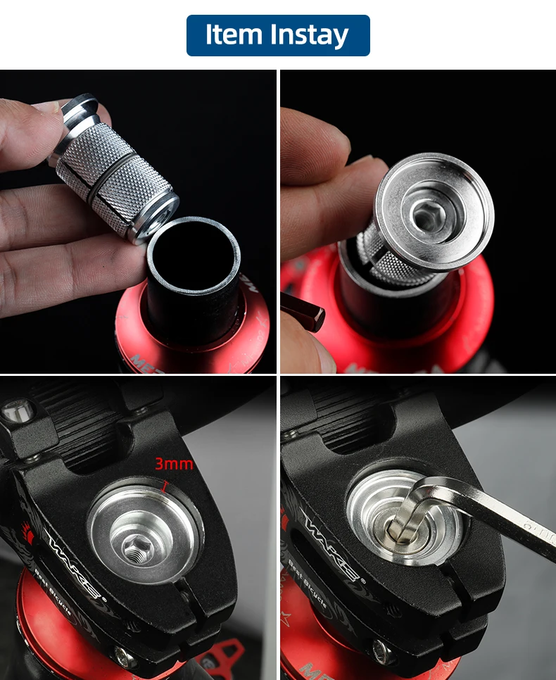 Bicycle Compression Plug Steerer Headset Expansion Bolts Insert Bowl Top Cap Mount 1 1/8" Expander Nuts Carbon Fork Anchor