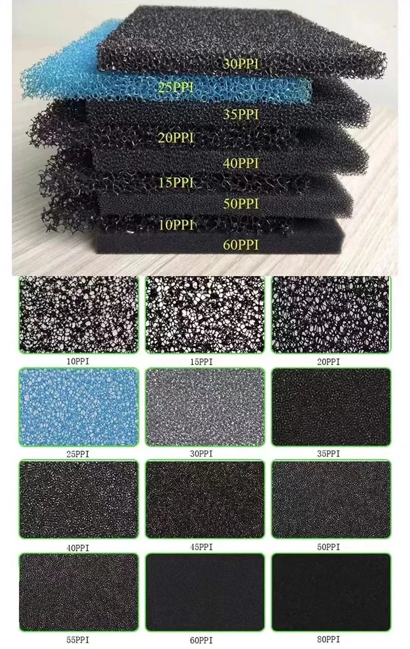 Multi Sizes Black Filtration Foam Aquarium Fish Tank Biochemical Filter Sponge Pad Skimmer Long Use Time Sponge Supply Tank