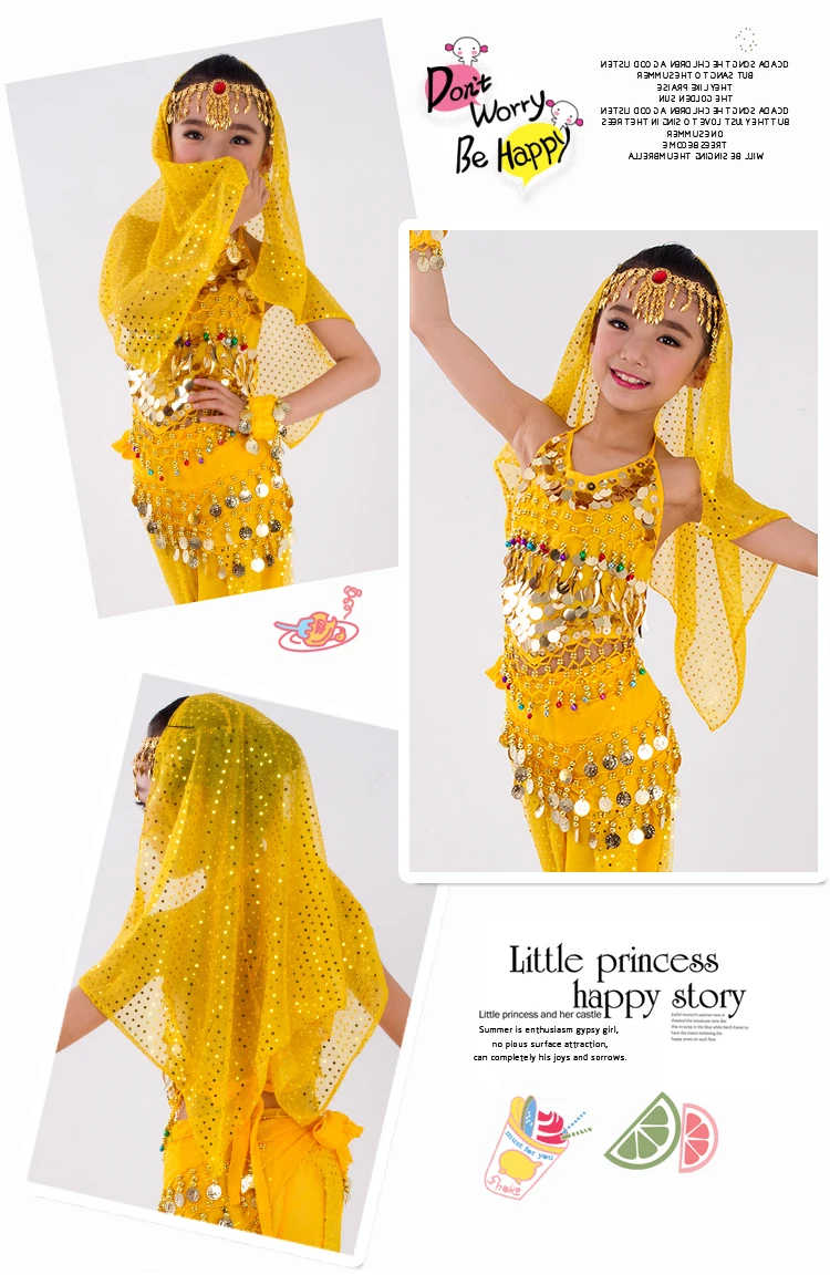 Kids Belly Dance Costumes Set Oriental Dance Girls Belly Dancing India Belly Dance Clothes Bellydance Child Kids Indian 6 Colors