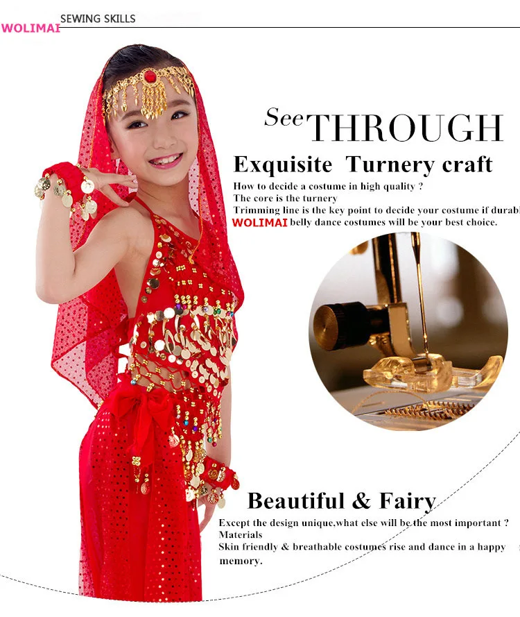 Kids Belly Dance Costumes Set Oriental Dance Girls Belly Dancing India Belly Dance Clothes Bellydance Child Kids Indian 6 Colors