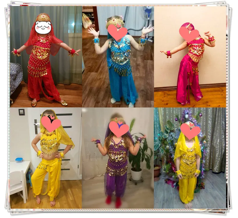 Kids Belly Dance Costumes Set Oriental Dance Girls Belly Dancing India Belly Dance Clothes Bellydance Child Kids Indian 6 Colors
