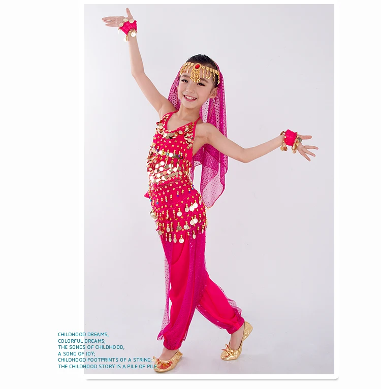 Kids Belly Dance Costumes Set Oriental Dance Girls Belly Dancing India Belly Dance Clothes Bellydance Child Kids Indian 6 Colors