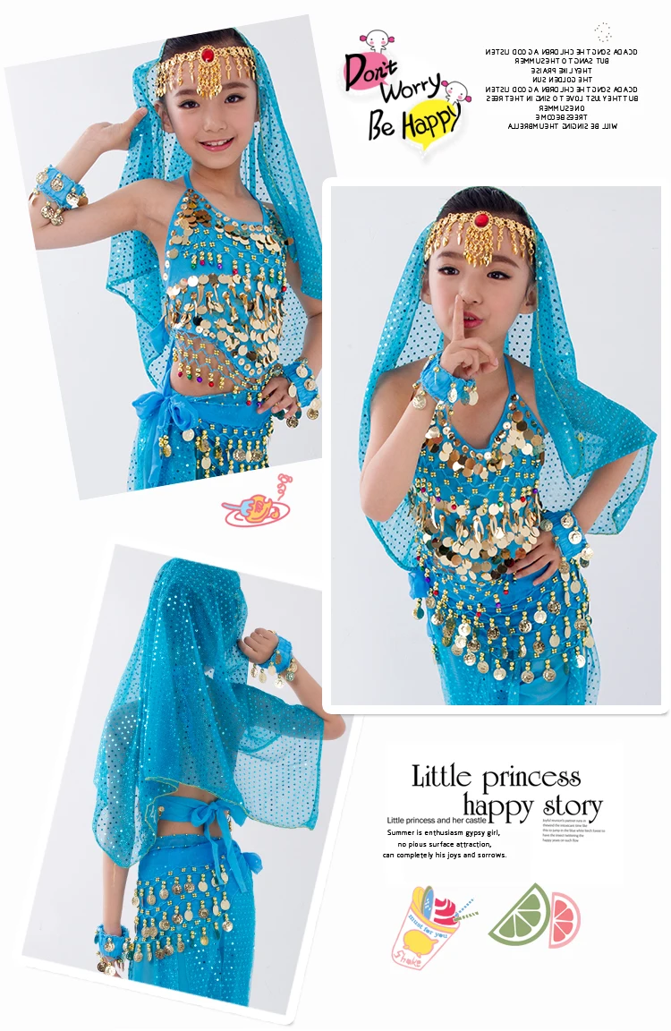 Kids Belly Dance Costumes Set Oriental Dance Girls Belly Dancing India Belly Dance Clothes Bellydance Child Kids Indian 6 Colors