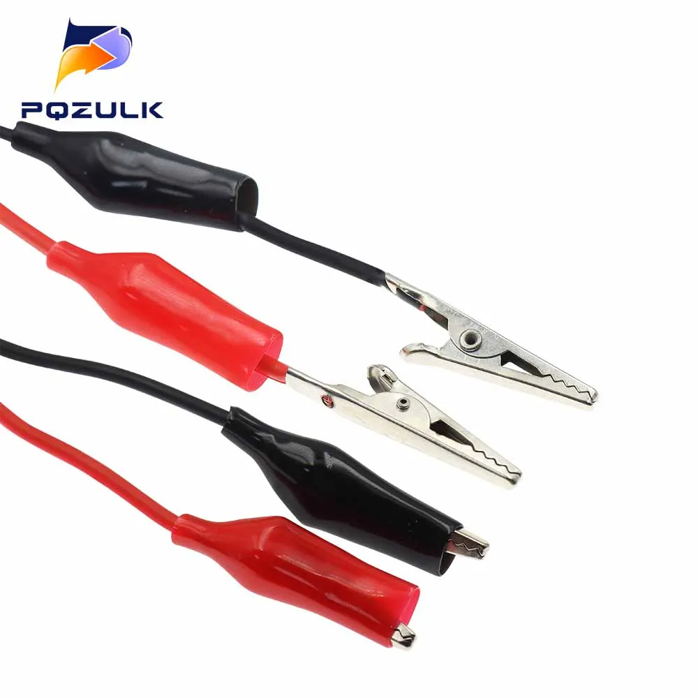 1PCS 1Meter Double Red And Black Clips Crocodile Cable Alligator Jumper Wire Test Leads