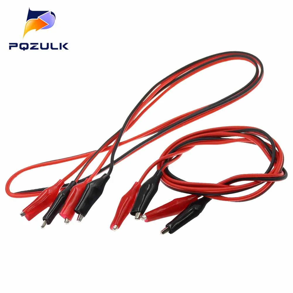 1PCS 1Meter Double Red And Black Clips Crocodile Cable Alligator Jumper Wire Test Leads