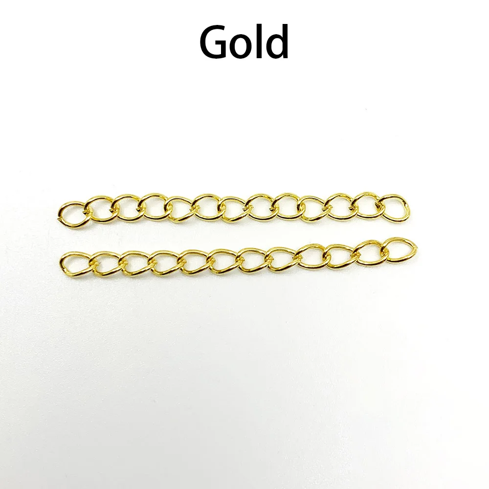 50-100pcs/lot 50mm 70mm Necklace Extension Chain Bulk Bracelet Extended Chains Tail Extender For DIY Jewelry Making Findings