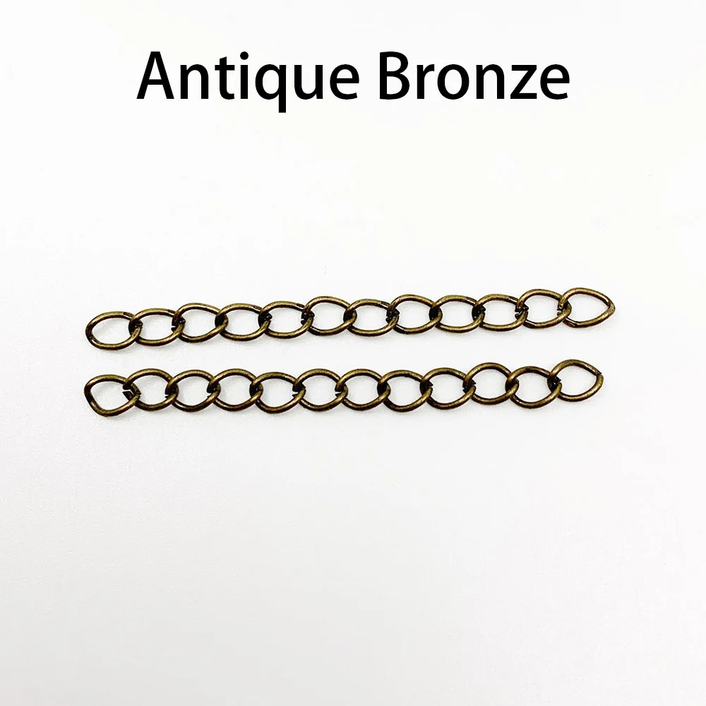 50-100pcs/lot 50mm 70mm Necklace Extension Chain Bulk Bracelet Extended Chains Tail Extender For DIY Jewelry Making Findings