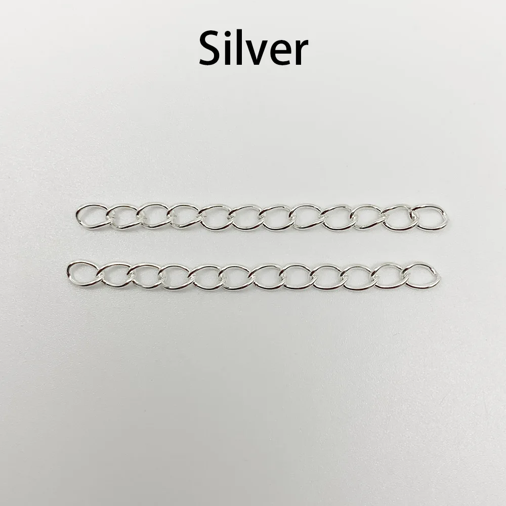 50-100pcs/lot 50mm 70mm Necklace Extension Chain Bulk Bracelet Extended Chains Tail Extender For DIY Jewelry Making Findings
