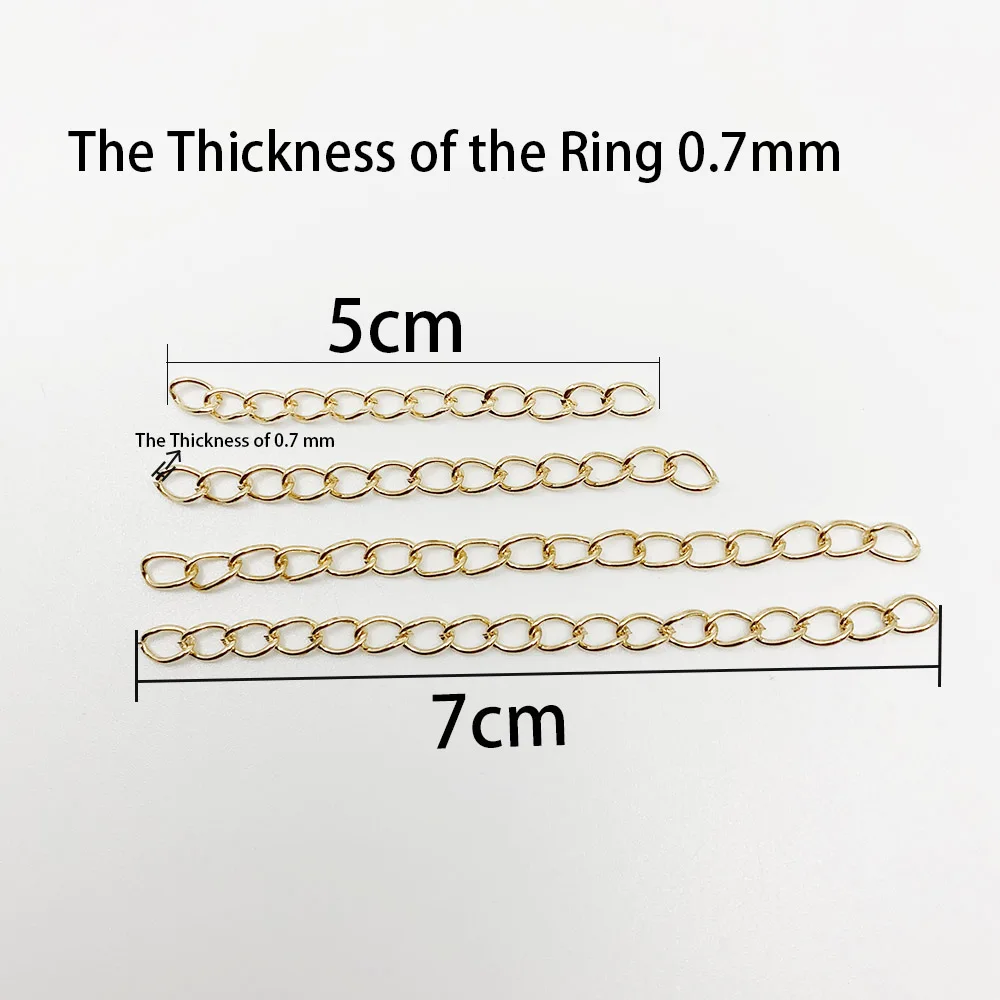 50-100pcs/lot 50mm 70mm Necklace Extension Chain Bulk Bracelet Extended Chains Tail Extender For DIY Jewelry Making Findings