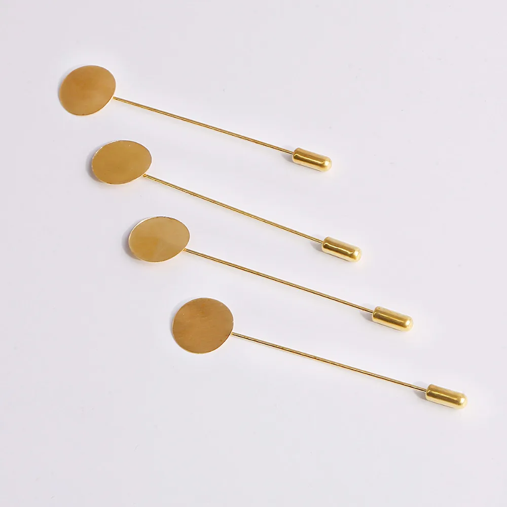 Gold Silver 10pcs Factory Plated Simulated Pearl Alloy Copper Long Brooch Pin for DIY Lapel Dress Jewelry Brooches Accessories