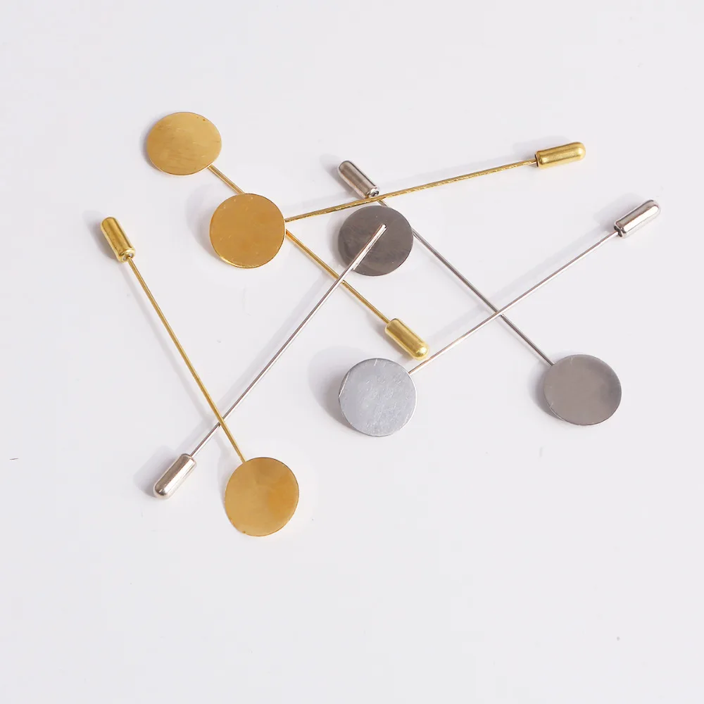 Gold Silver 10pcs Factory Plated Simulated Pearl Alloy Copper Long Brooch Pin for DIY Lapel Dress Jewelry Brooches Accessories