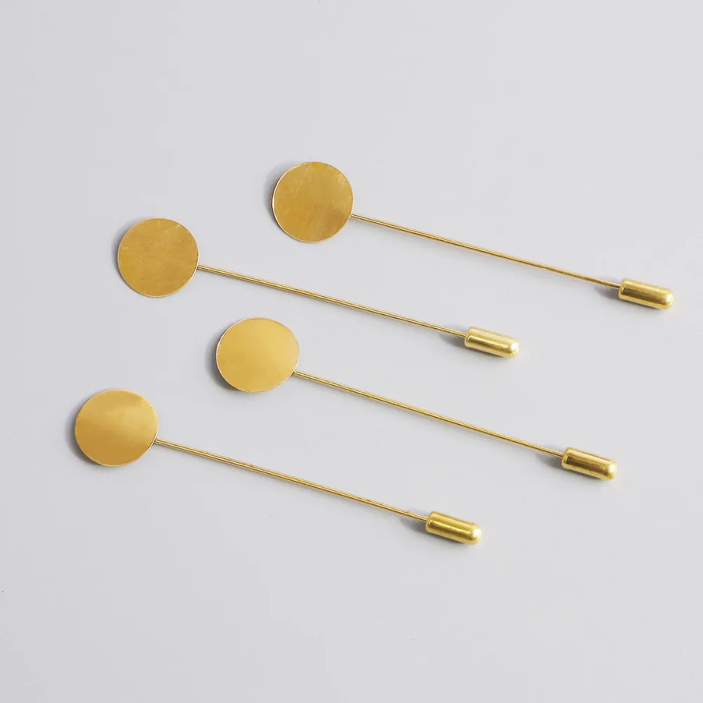 Gold Silver 10pcs Factory Plated Simulated Pearl Alloy Copper Long Brooch Pin for DIY Lapel Dress Jewelry Brooches Accessories