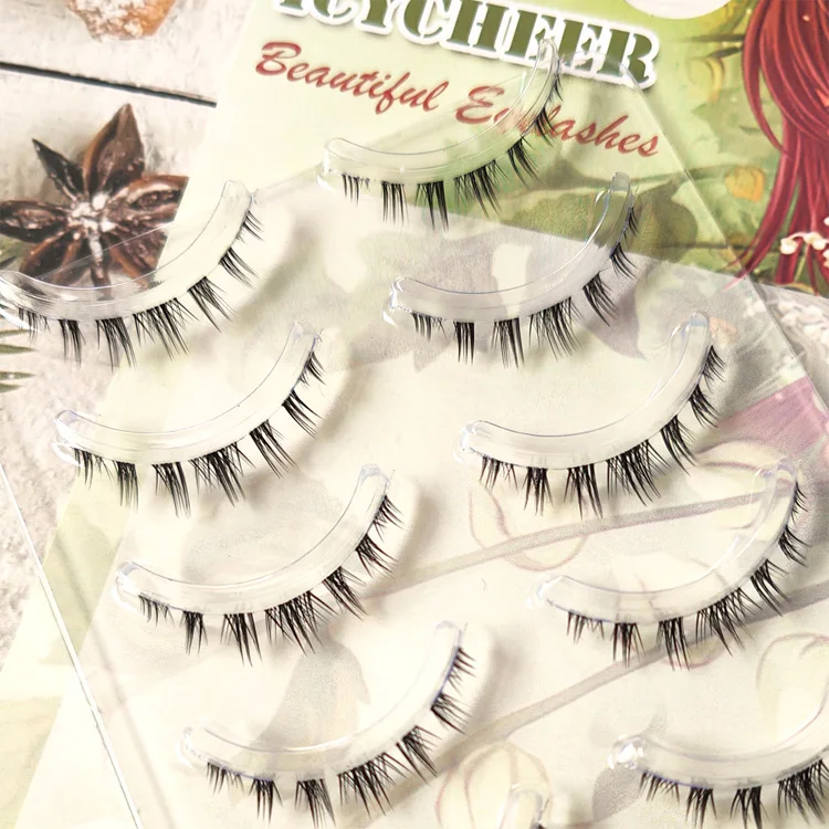 ICYCHEER 5 Pairs Lady Girl Handmade Natural Lower Under Bottom False Eyelashes Makeup Tools Short Eyelash Extension